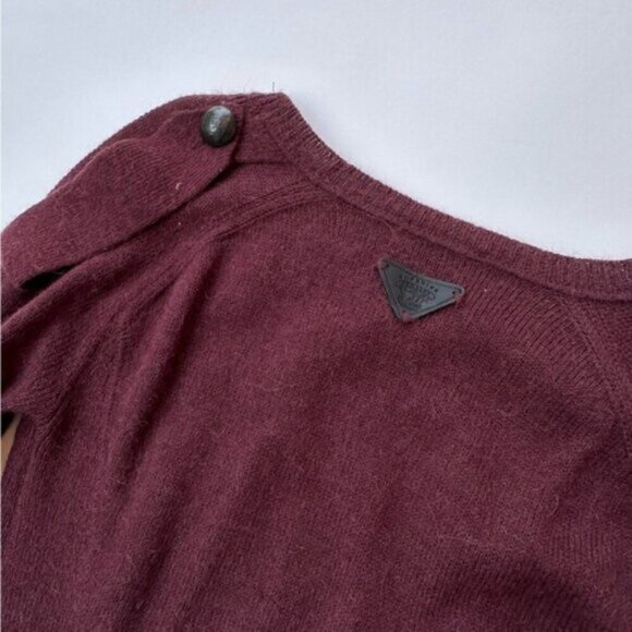 DIESEL Alpaca Wool Blend Burgundy Red Y2K Fitted Knit Ribbed Sweater Dress Small - Picture 5 of 14
